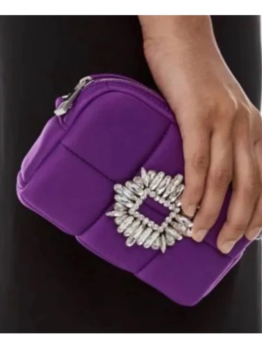Zara Purple Mini Bag with crystals in the front.
